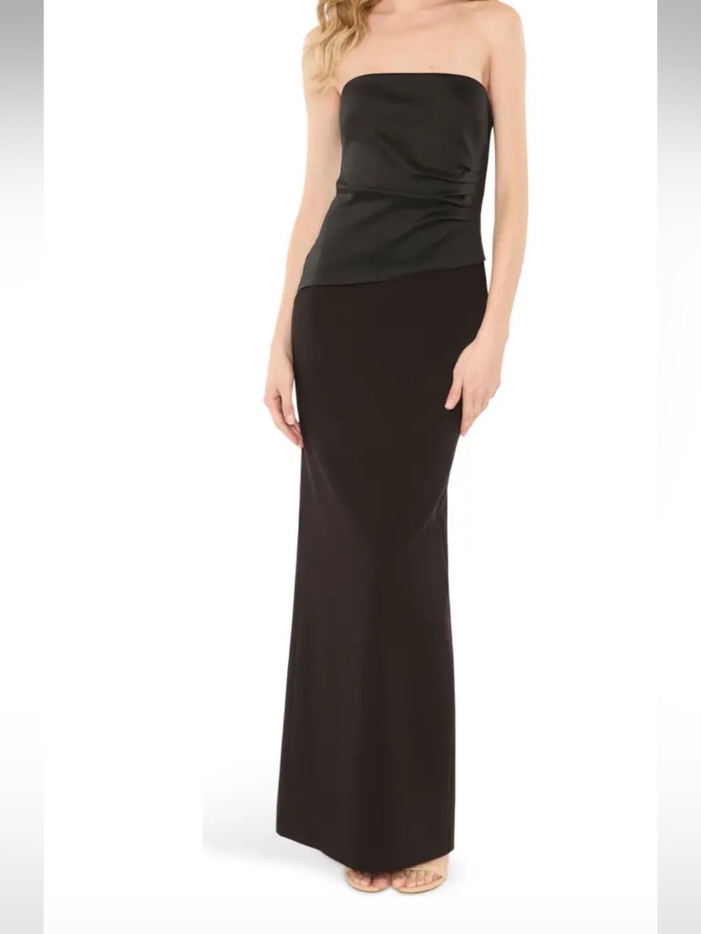 Likely Evie Black Strapless Gown